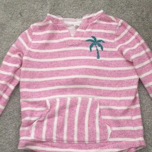 Palm tree striped kids sweater